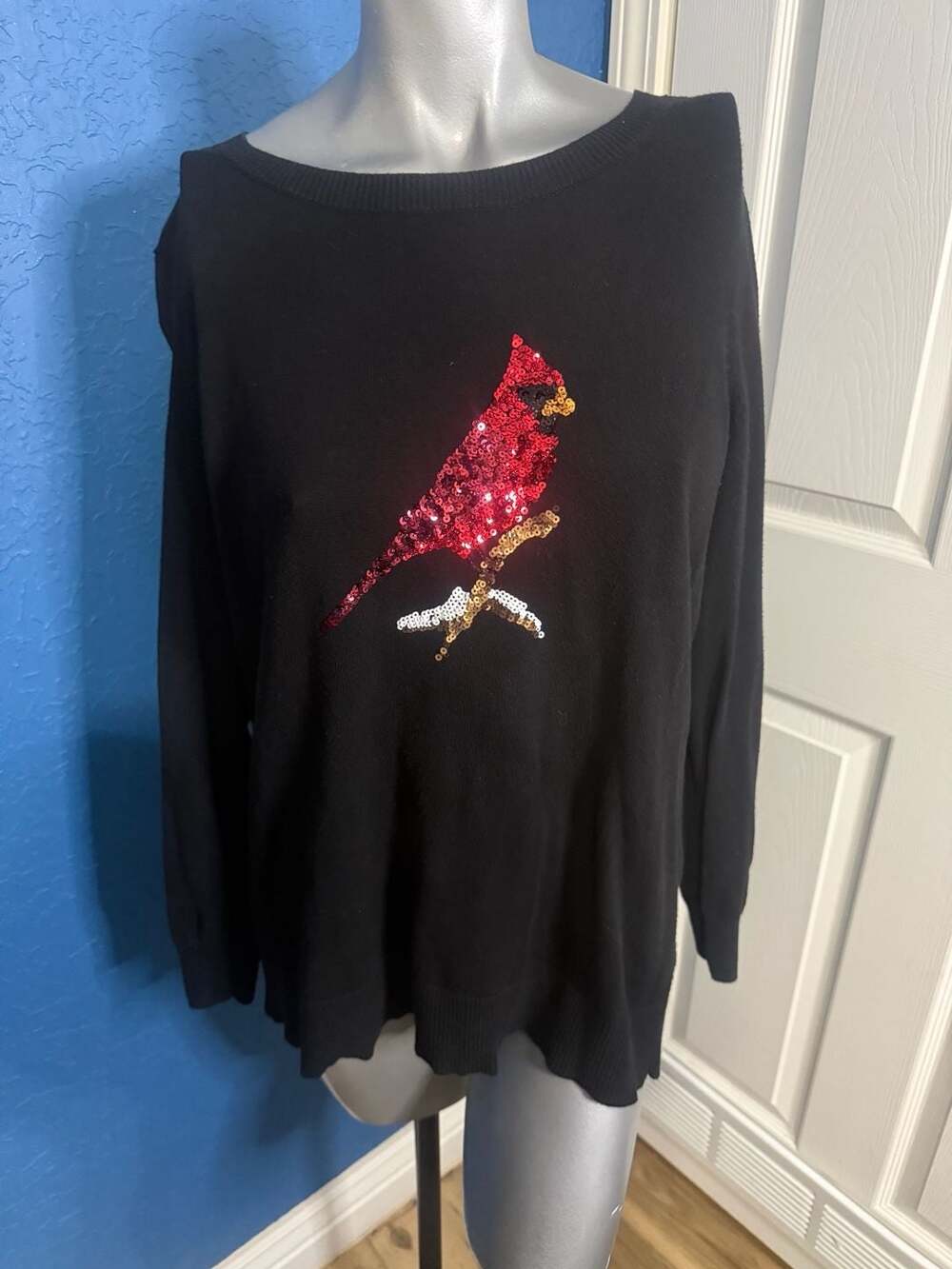 Westport 1962 Sequin Cardinal Sweater Size 1X